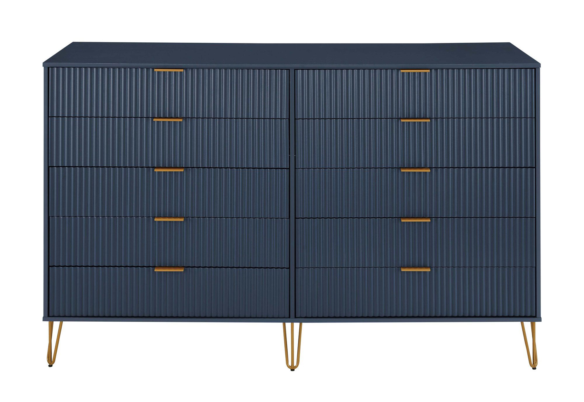 DUMBO 10-Drawer Tall MDF Double Dresser