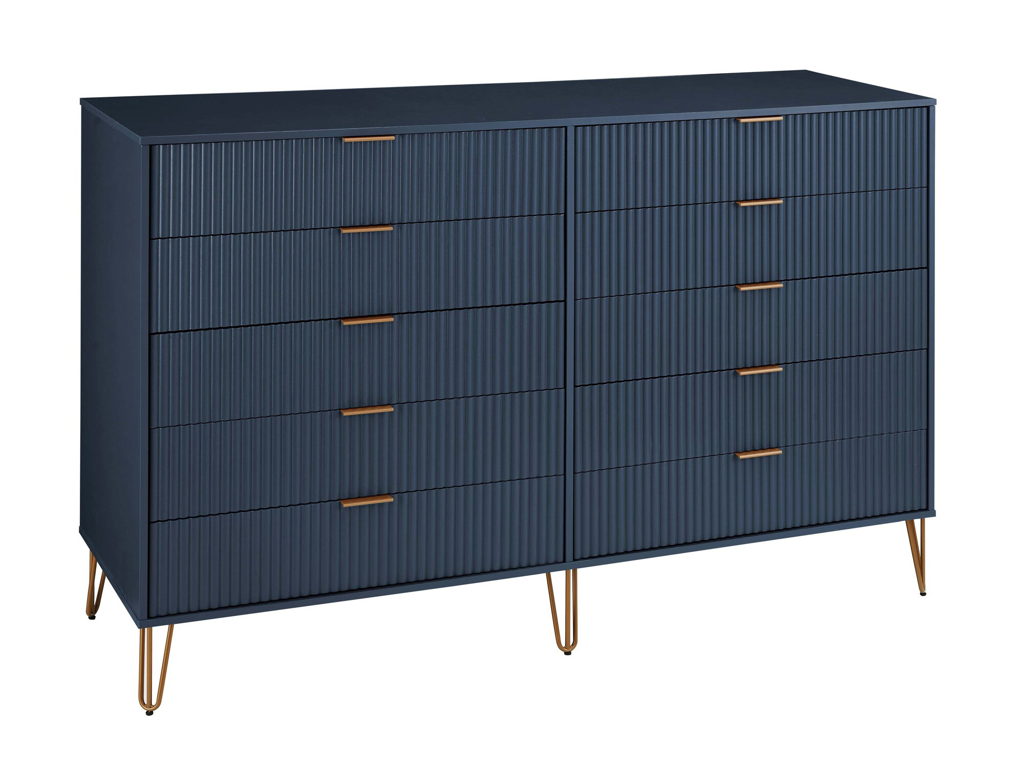 DUMBO 10-Drawer Tall MDF Double Dresser