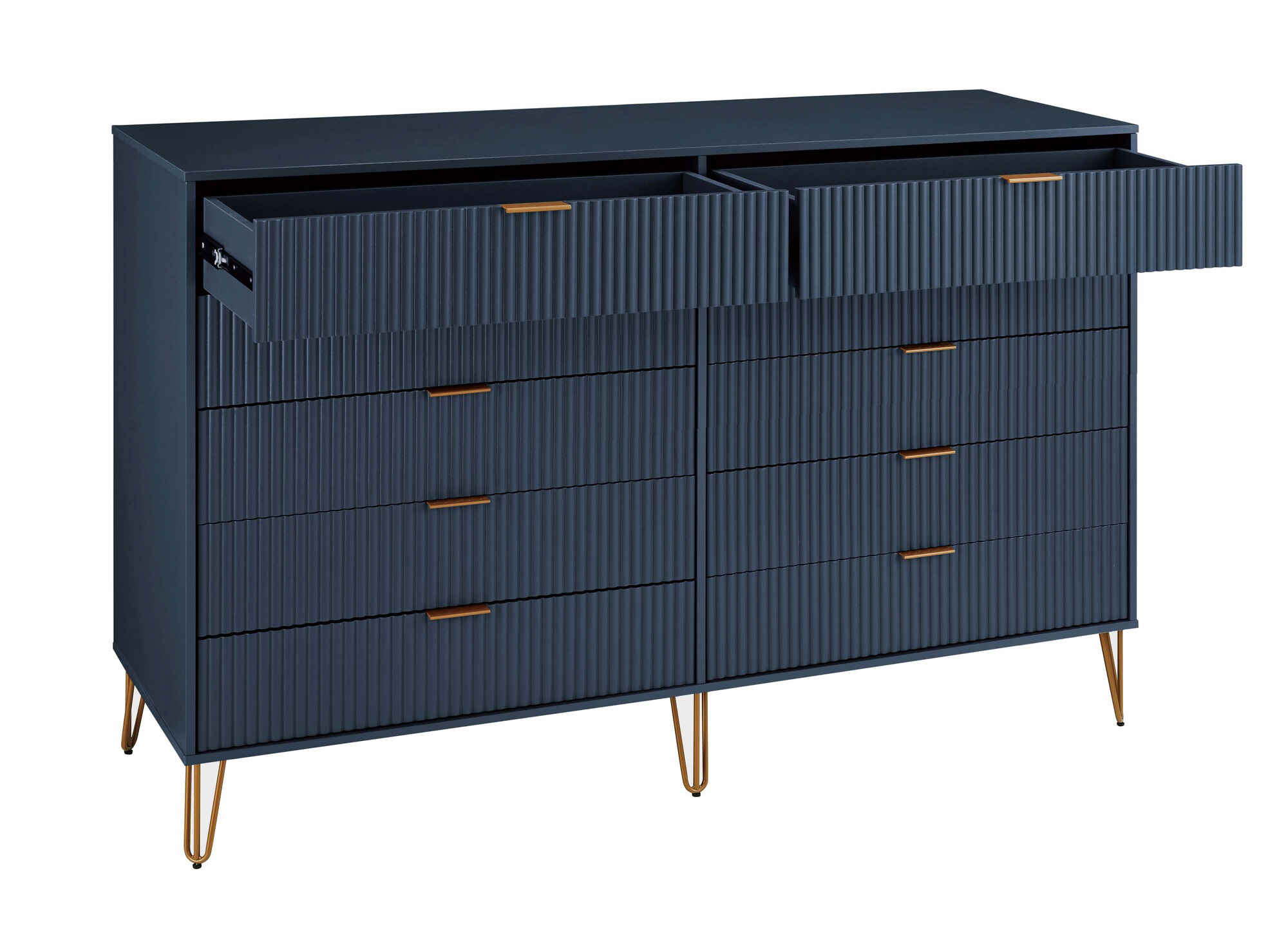 DUMBO 10-Drawer Tall MDF Double Dresser
