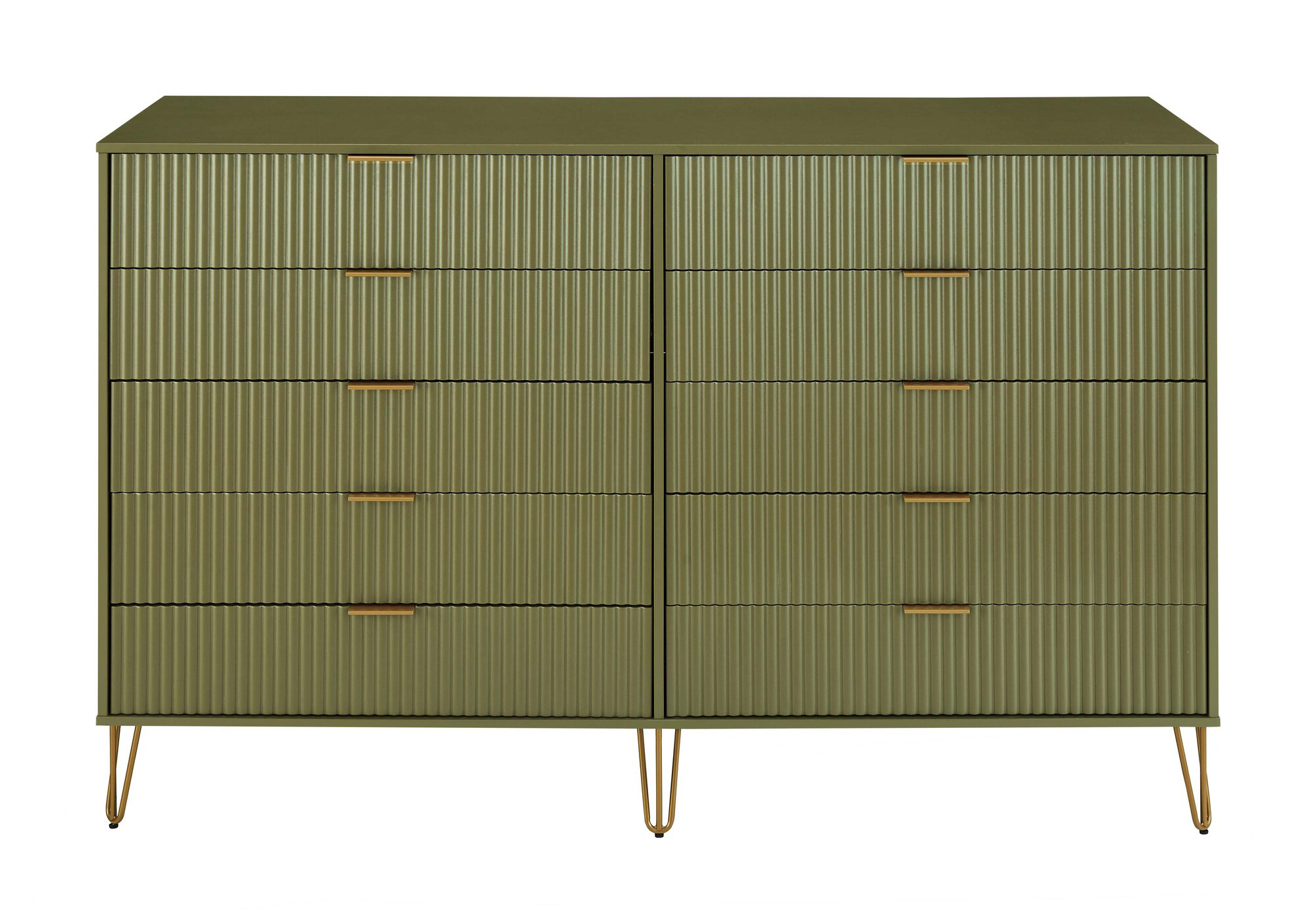 DUMBO 10-Drawer Tall MDF Double Dresser