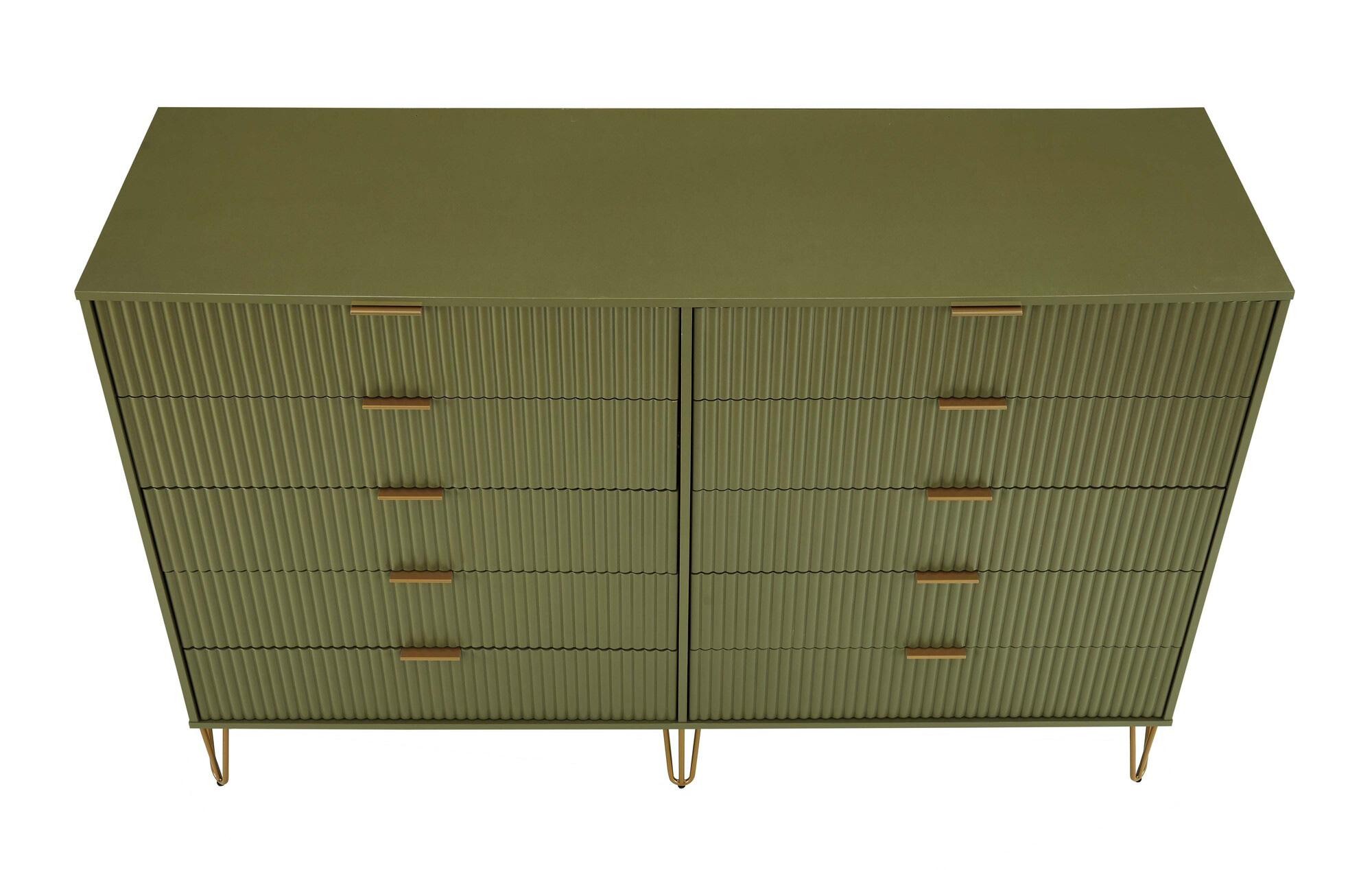 DUMBO 10-Drawer Tall MDF Double Dresser