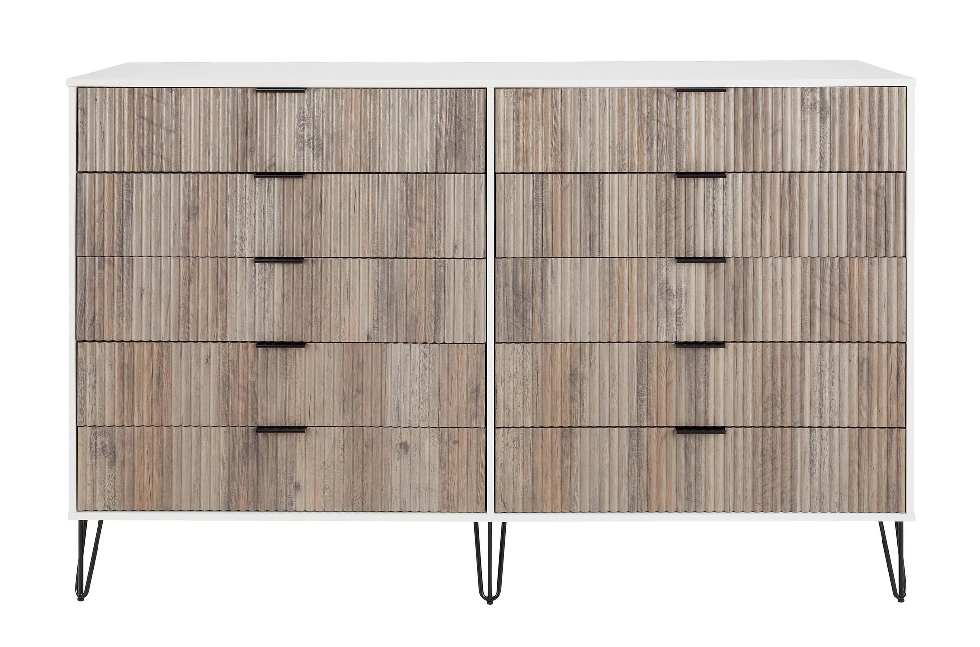 DUMBO 10-Drawer Tall MDF Double Dresser