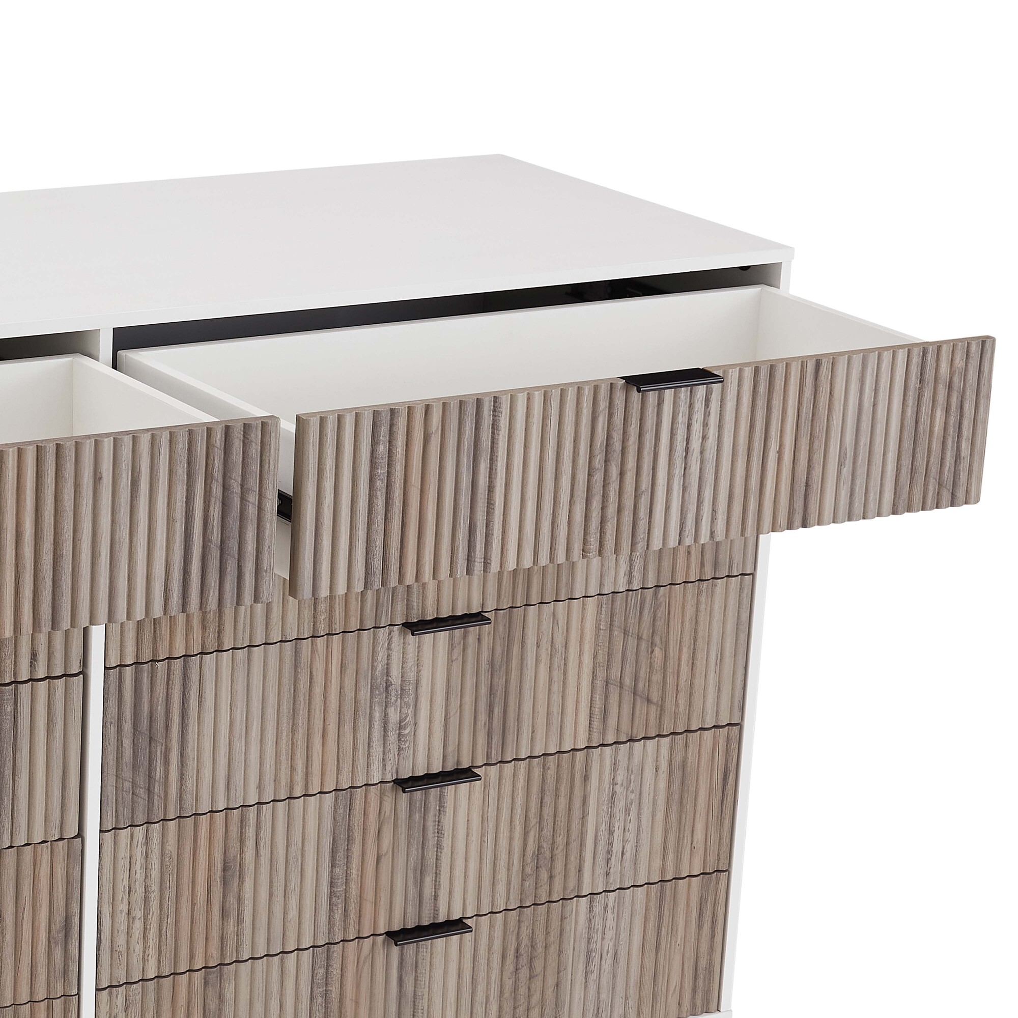 DUMBO 10-Drawer Tall MDF Double Dresser