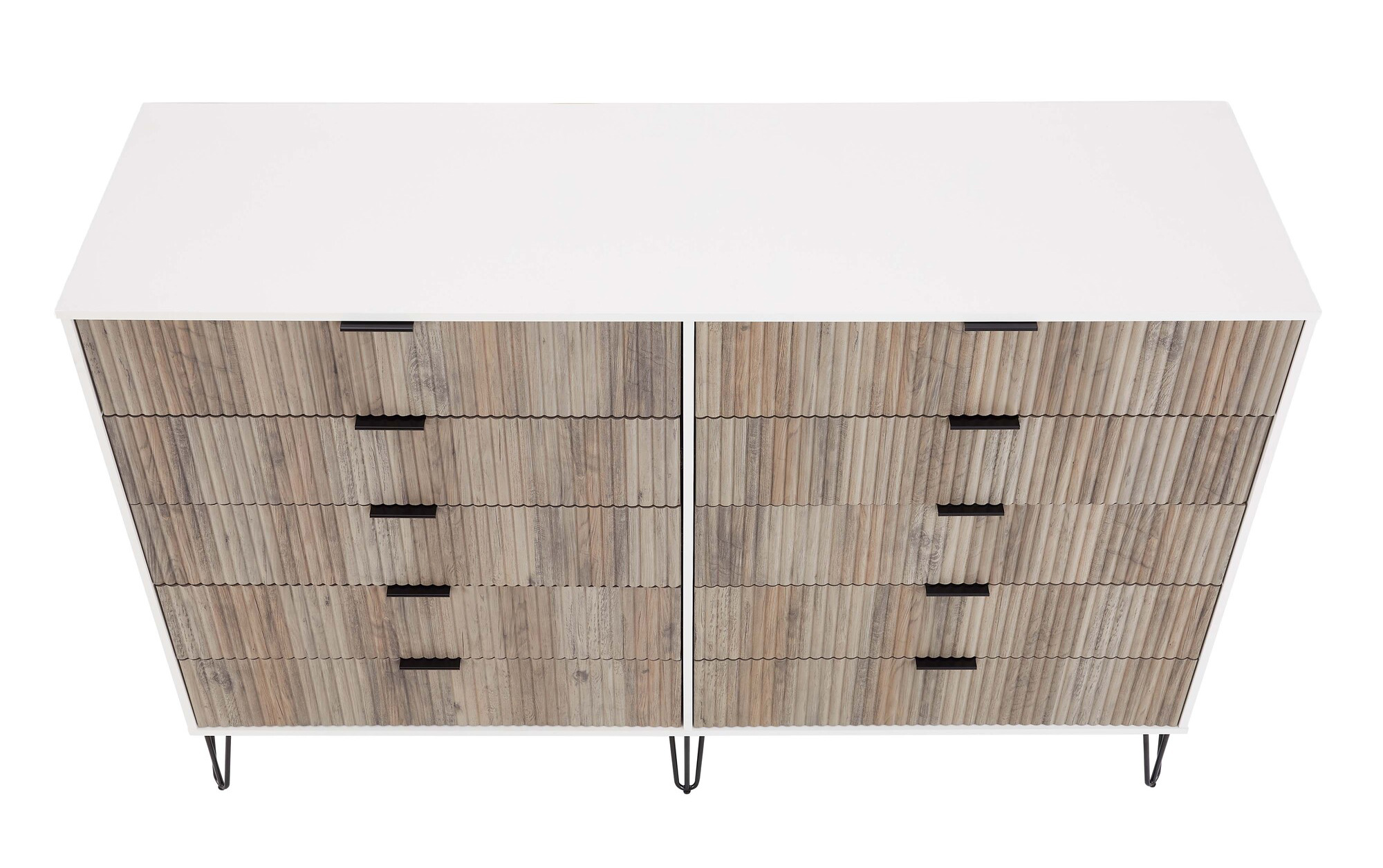 DUMBO 10-Drawer Tall MDF Double Dresser