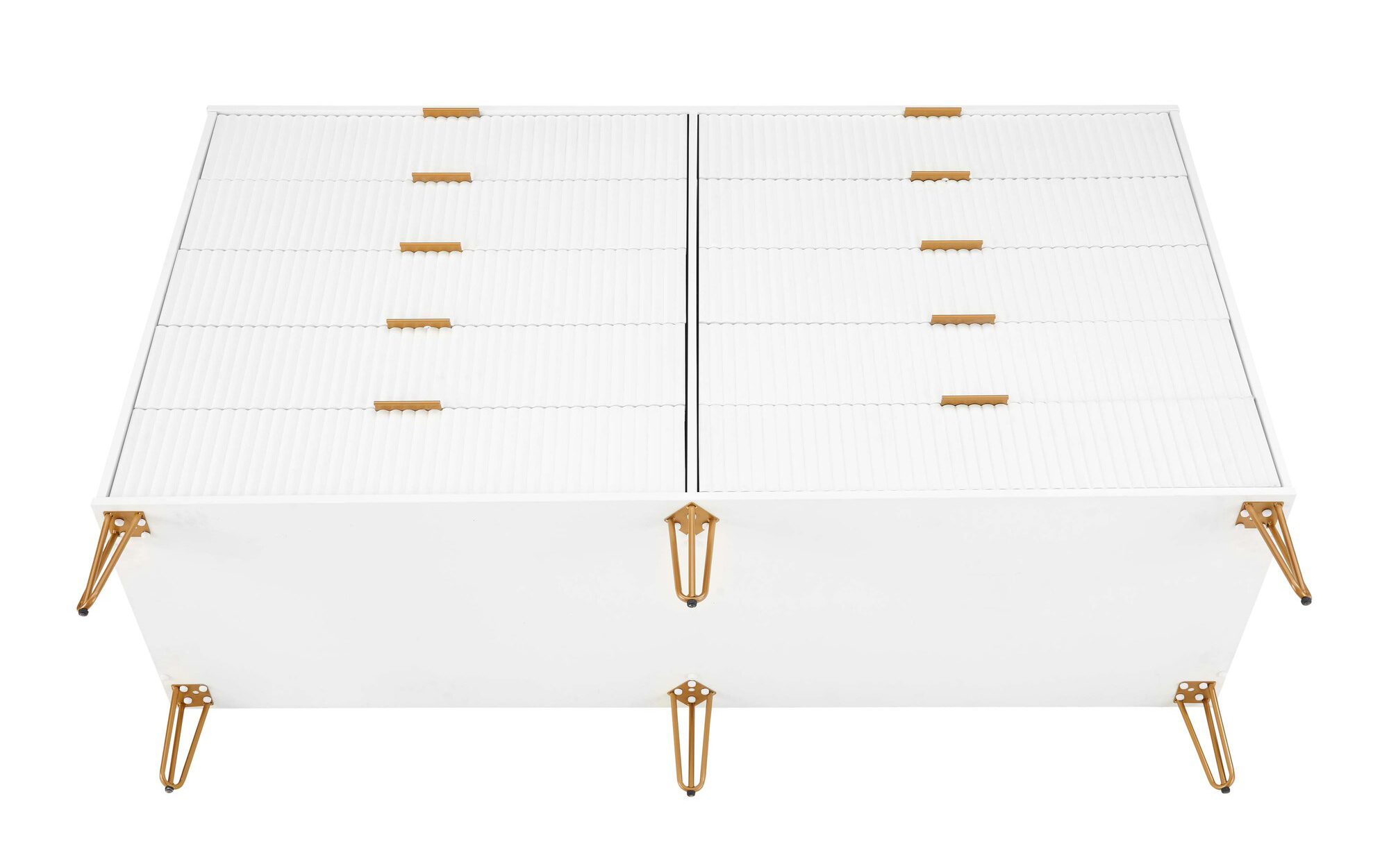Pinypikaka Fluted Dresser for Bedroom with 5 Drawers, Wooden Chest of Drawers 