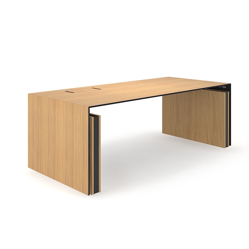 Narbutas Motion 78.7" Sit-Stand Executive Desk w/Grommet & Box