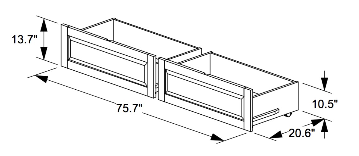 Peppermint Wood Bunk Bed, Twin/Twin Size