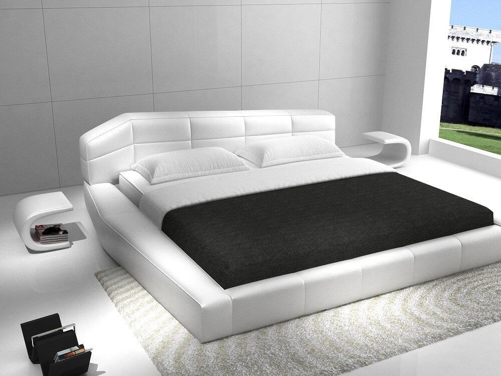 Dream Modern Leather Platform Bed - Thumbnail 2