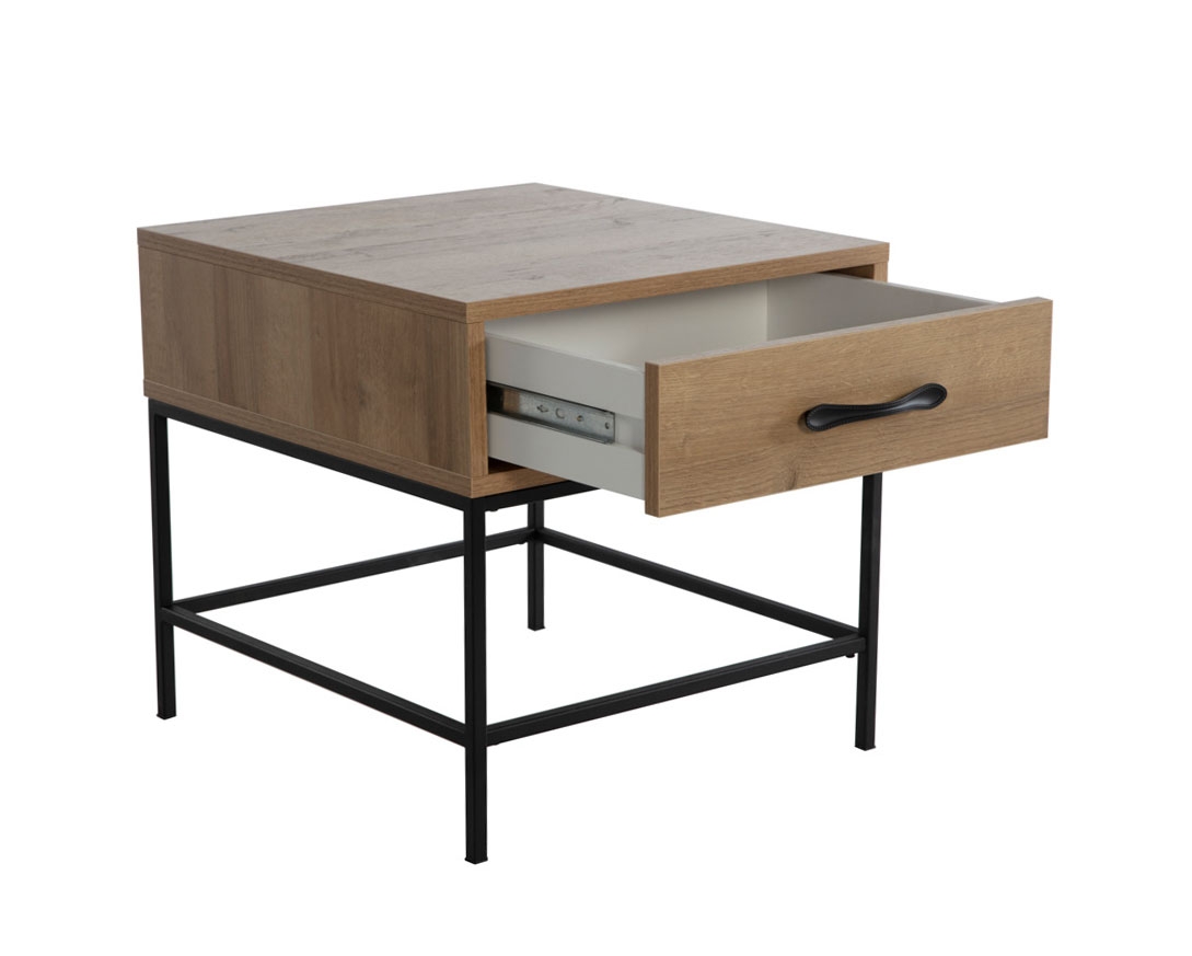 Drift Wood/Metal Rectangular Side Table