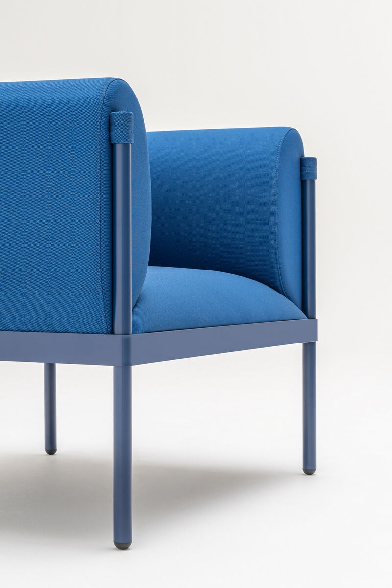 Stilt Fabric Office Armchair w/Metal Legs