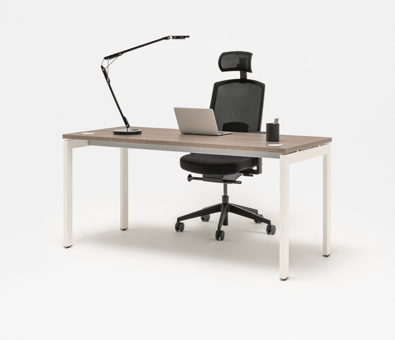 Ogi U Office Single Straight Desk, W62.9" x D27.5"