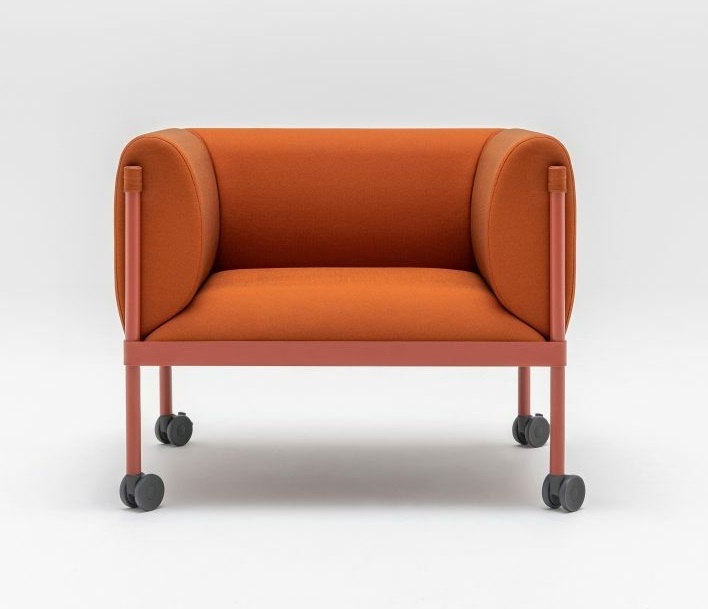 Stilt Fabric Office Armchair w/Metal Legs