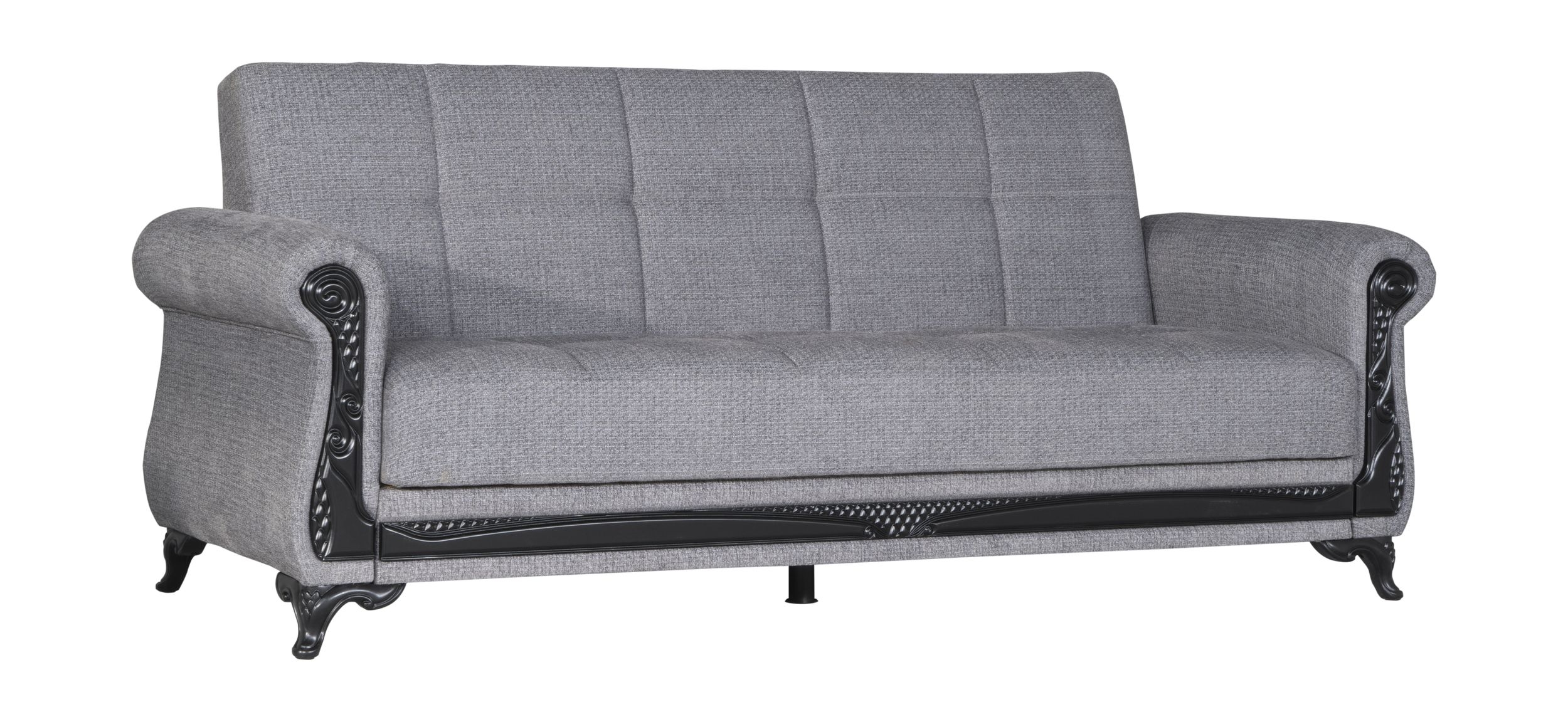 SM Breda Fabric Storage Sleeper Sofa with Wood Trim