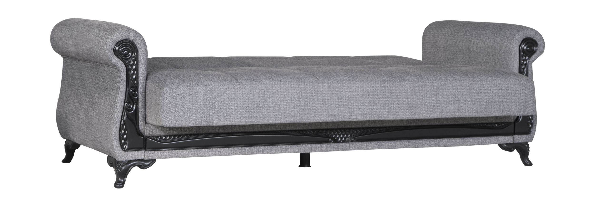 SM Breda Fabric Storage Sleeper Sofa with Wood Trim