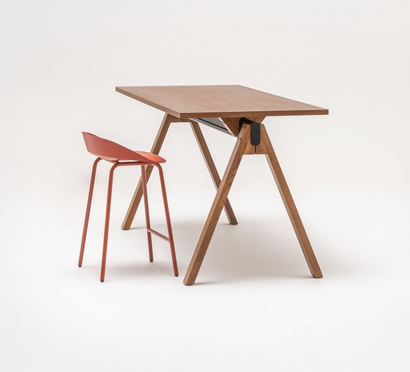 Viga Office Melamine/Veneer High Table, H35.4"