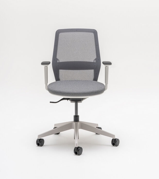 Evo Fabric Swivel Adjustable Office Chair w/Mesh Backrest