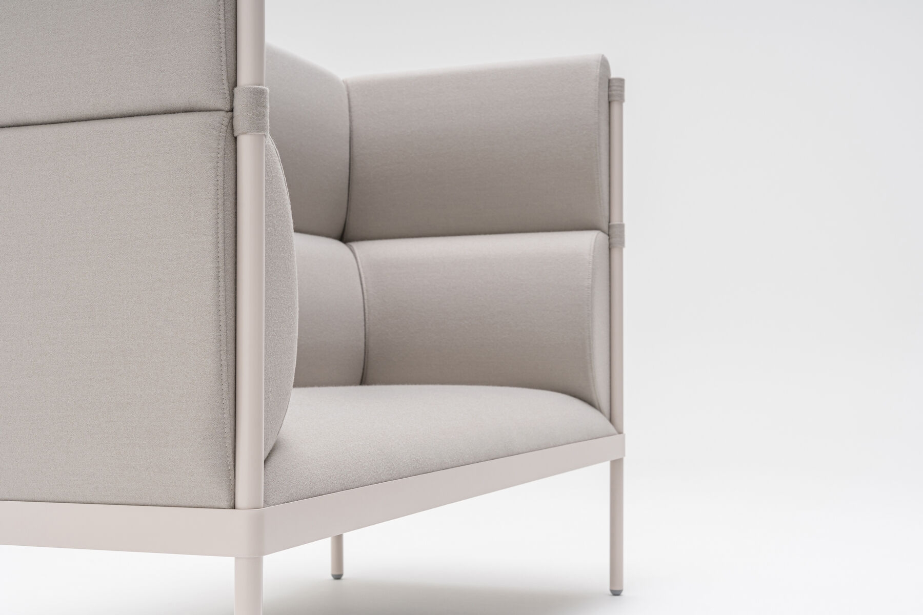 Stilt Fabric Office 2 Seater Highback Sofa w/Metal Legs