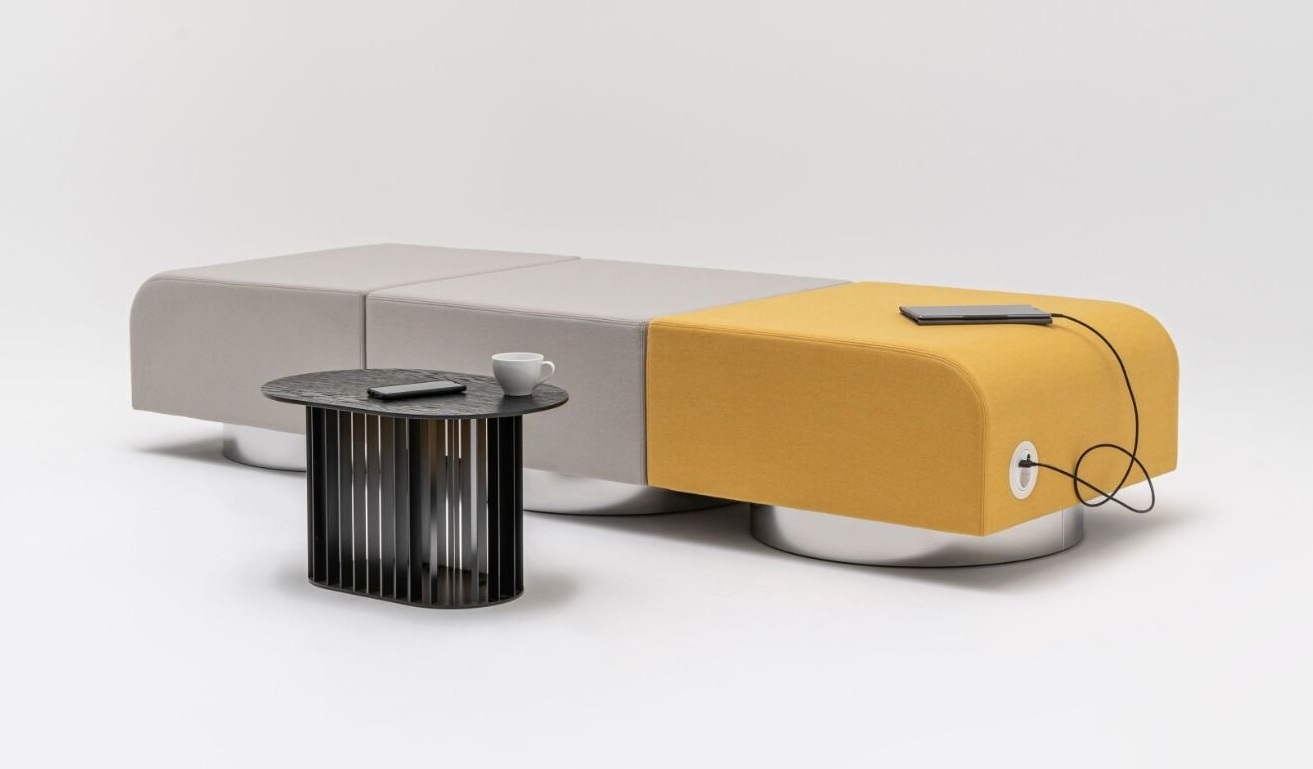 Roll Oval MDF Coffee Table w/ Metal Base