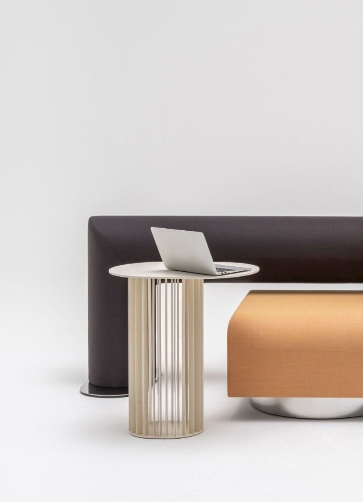 Roll Oval MDF High Coffee Table w/ Metal Base