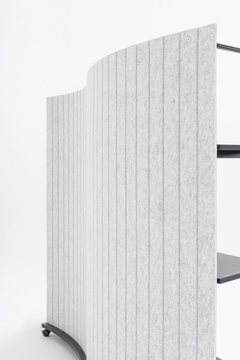 Tanca Concave Bookcase w/PET Acoustic Screen & 4 Shelves