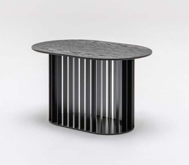 Roll Oval MDF Coffee Table w/ Metal Base