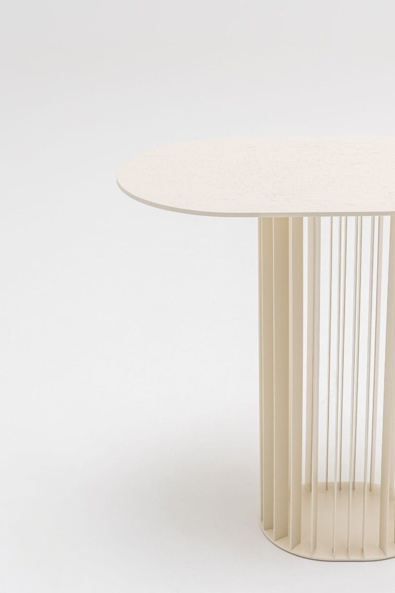Roll Oval MDF High Coffee Table w/ Metal Base