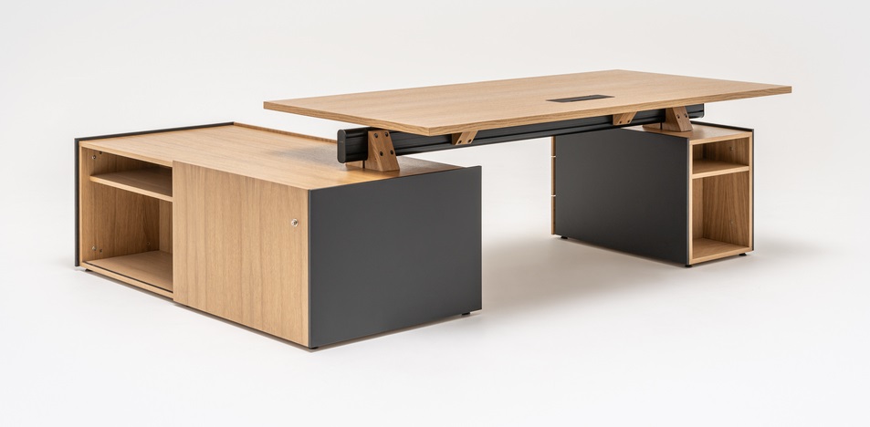 Viga Office Veneer Executive Desk w/Storage