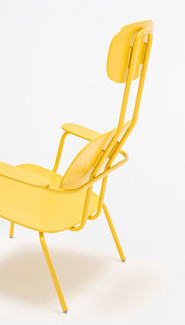 New School Lounge Plywood Armchair w/Headrest