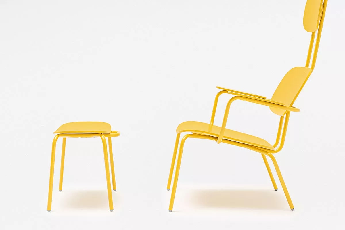New School Lounge Plywood Armchair w/Headrest