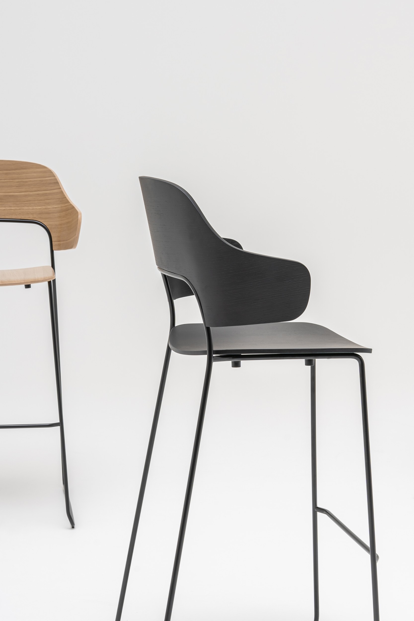 Afi Plywood/Metal Stackable Office High Stool w/Wing Backrest