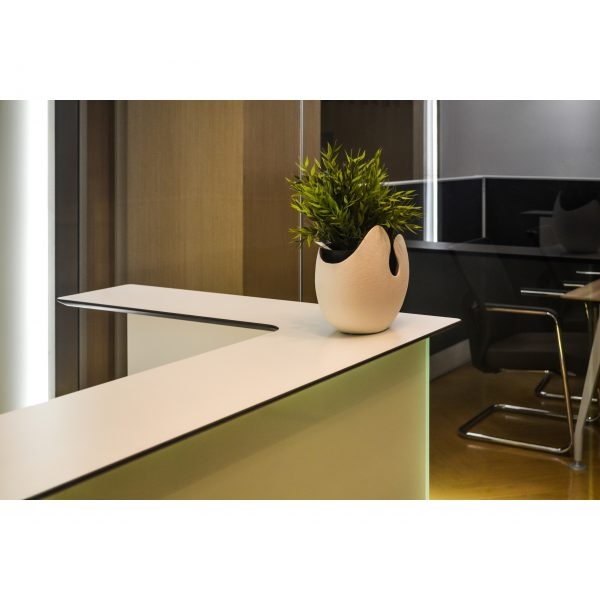 Crystal 70" Glass Straight Reception Desk with Light
