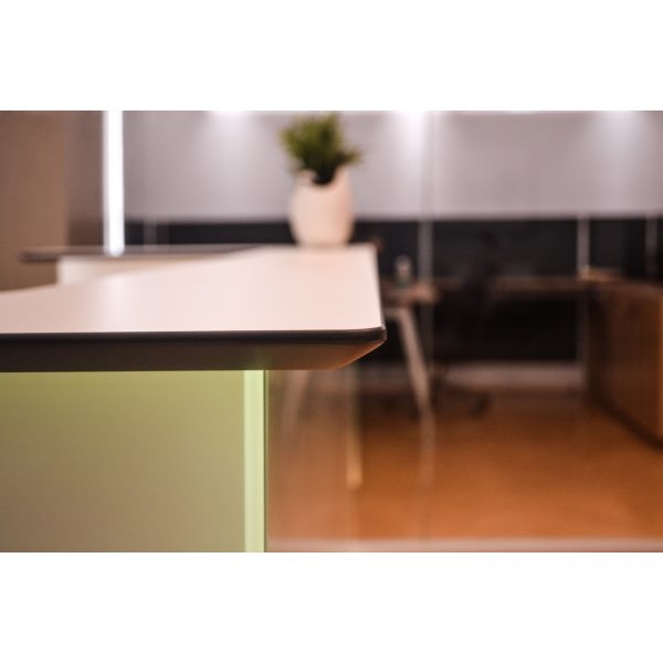 Crystal 70" Glass Straight Reception Desk with Light
