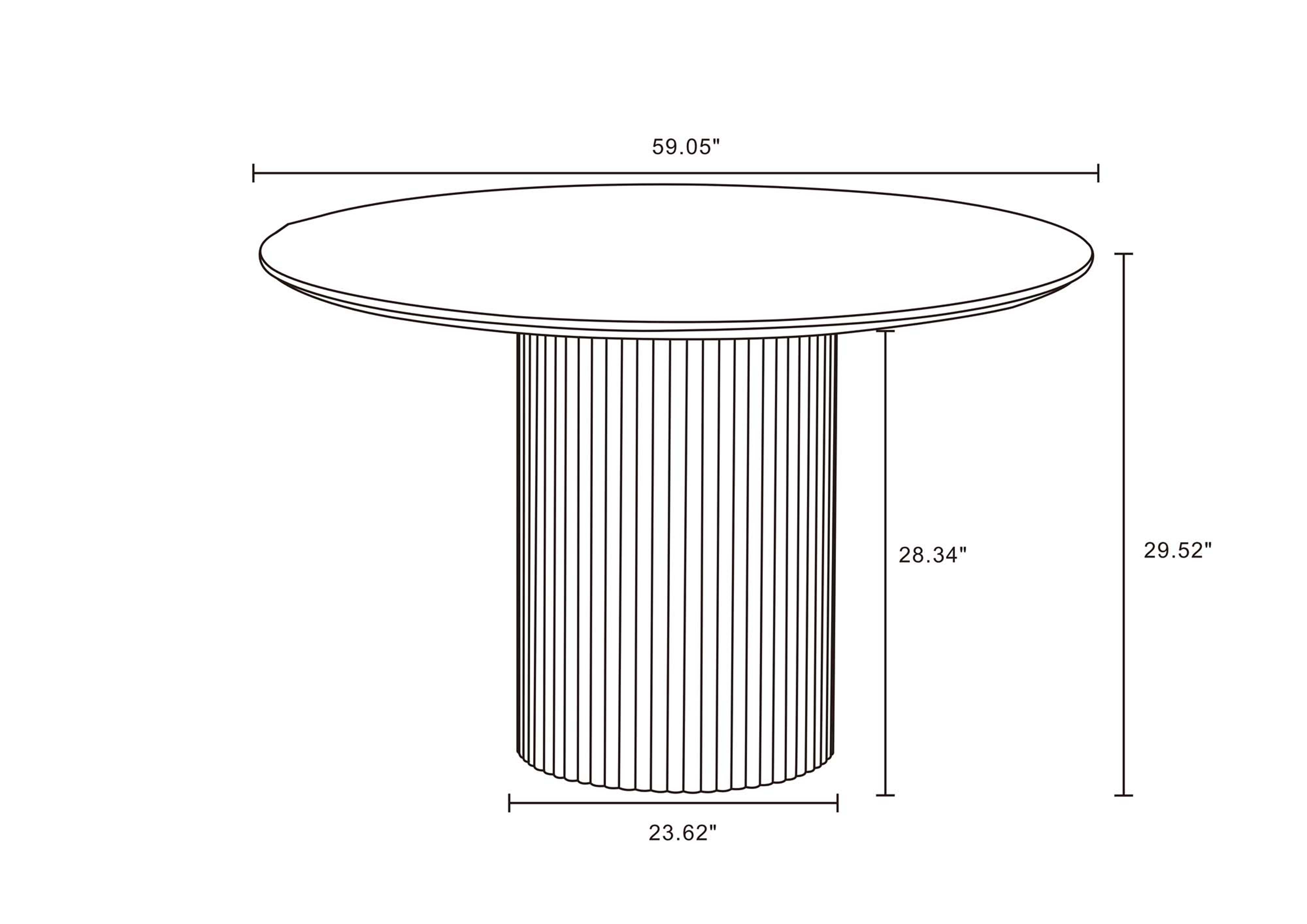 Hathaway 59-inch Solid Wood Round Dining Table 