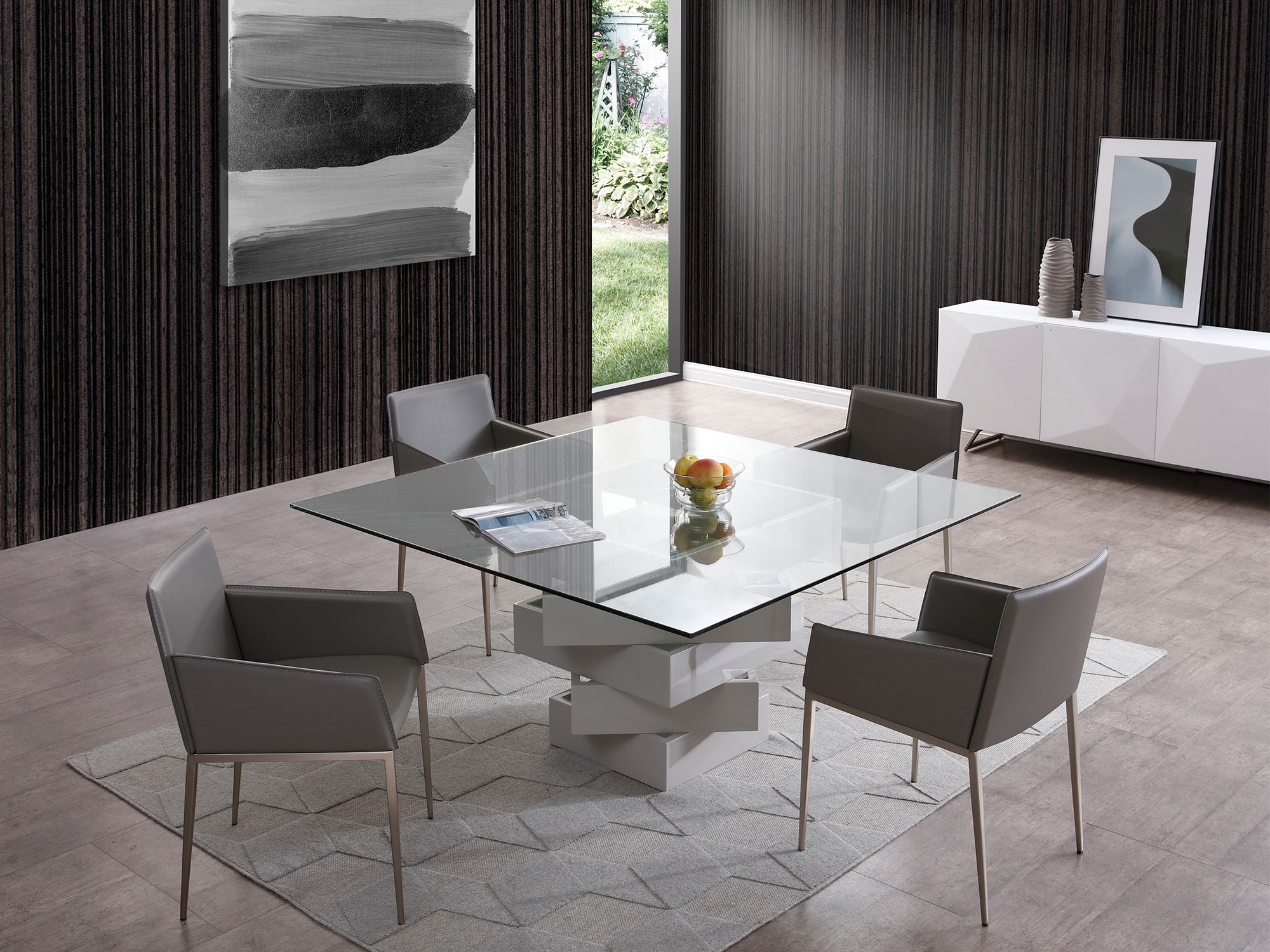 Carson Square Glass Dining Table