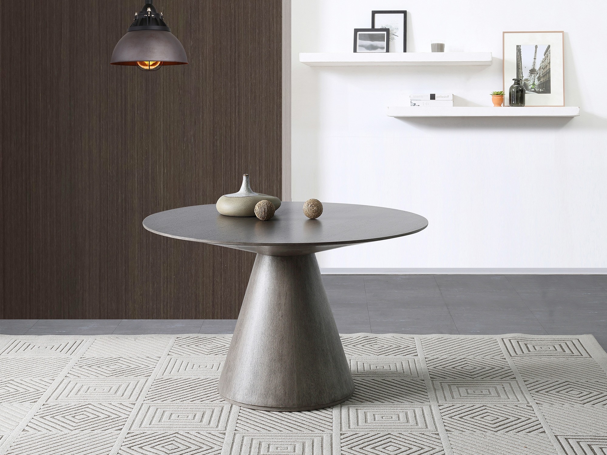 Kira Round Wood Veneer Dining Table