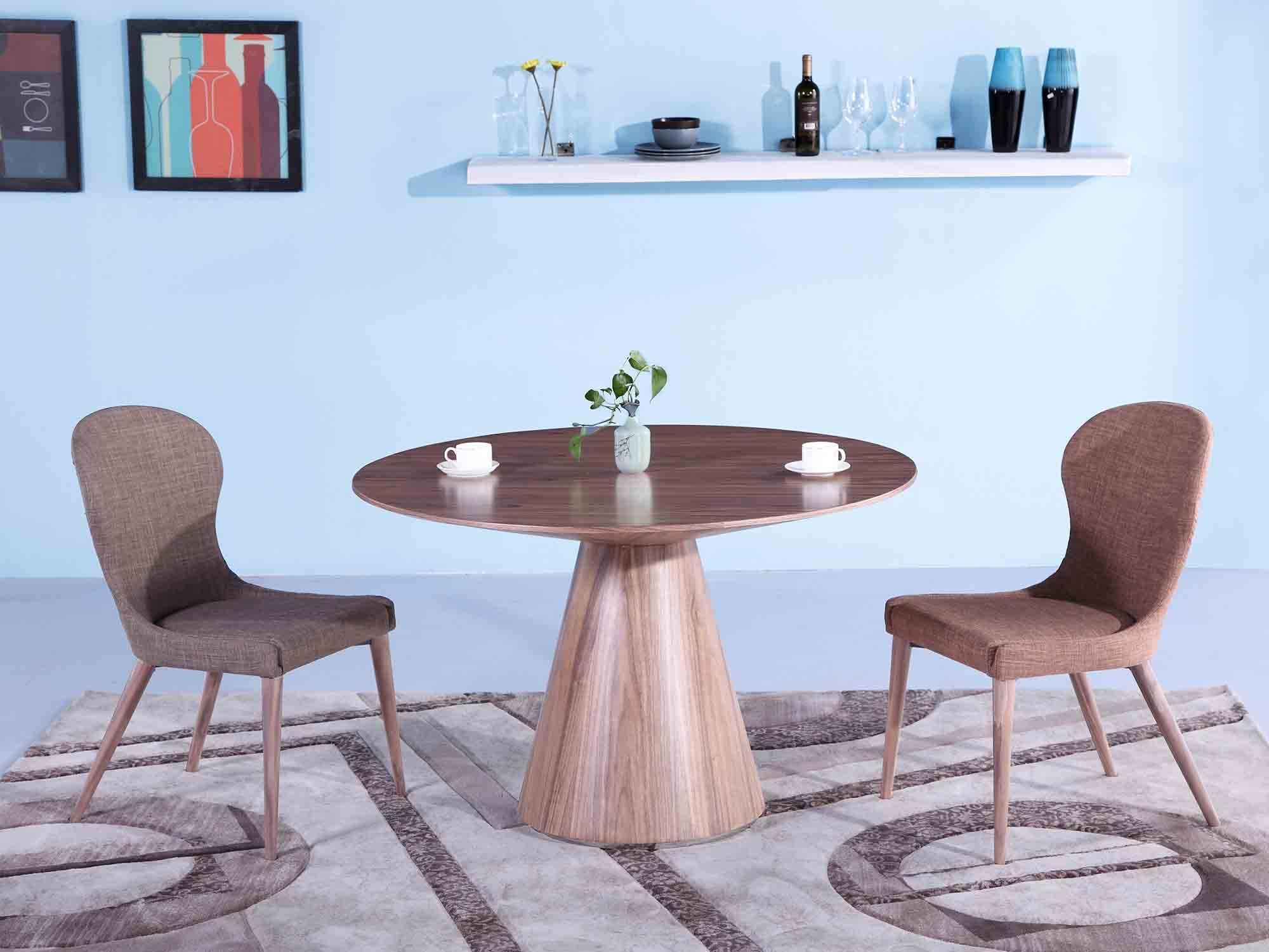 Kira Round Wood Veneer Dining Table