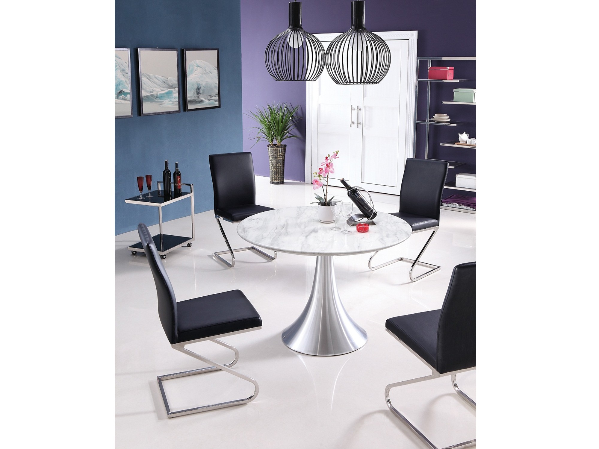 Flow Round Artificial Marble Dining Table