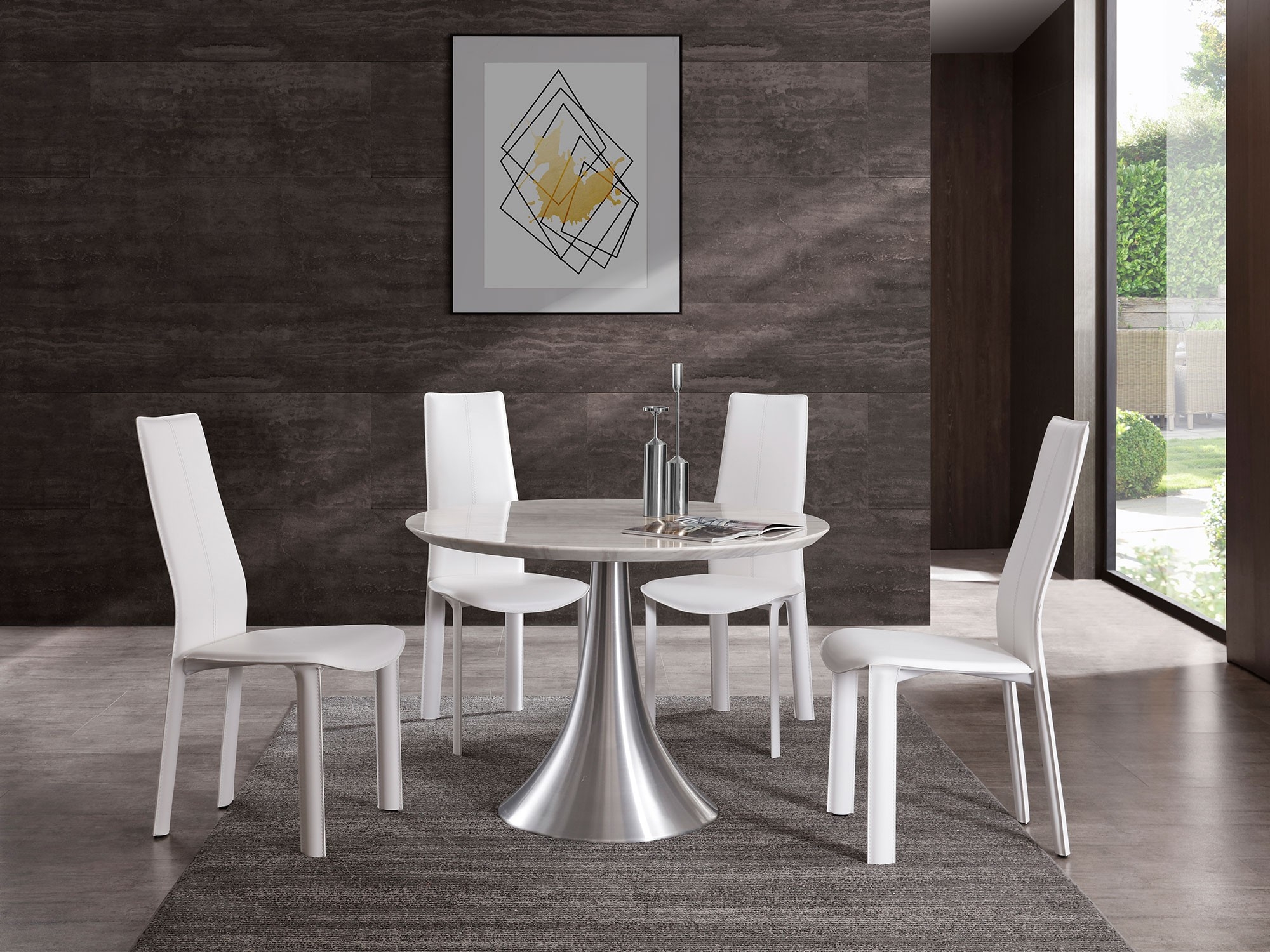Flow Round Artificial Marble Dining Table