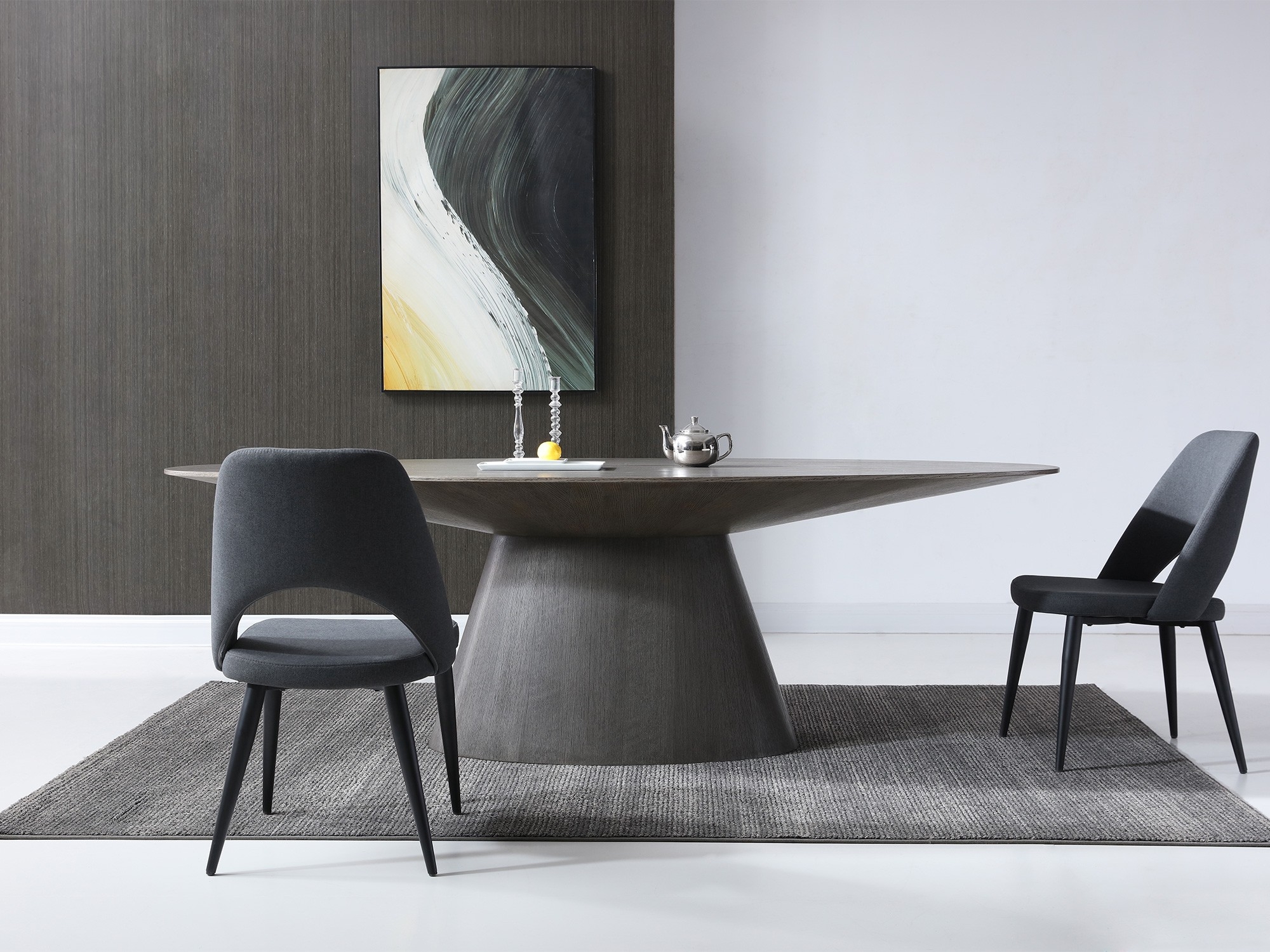 Bruno Oval Wood Veneer Dining Table