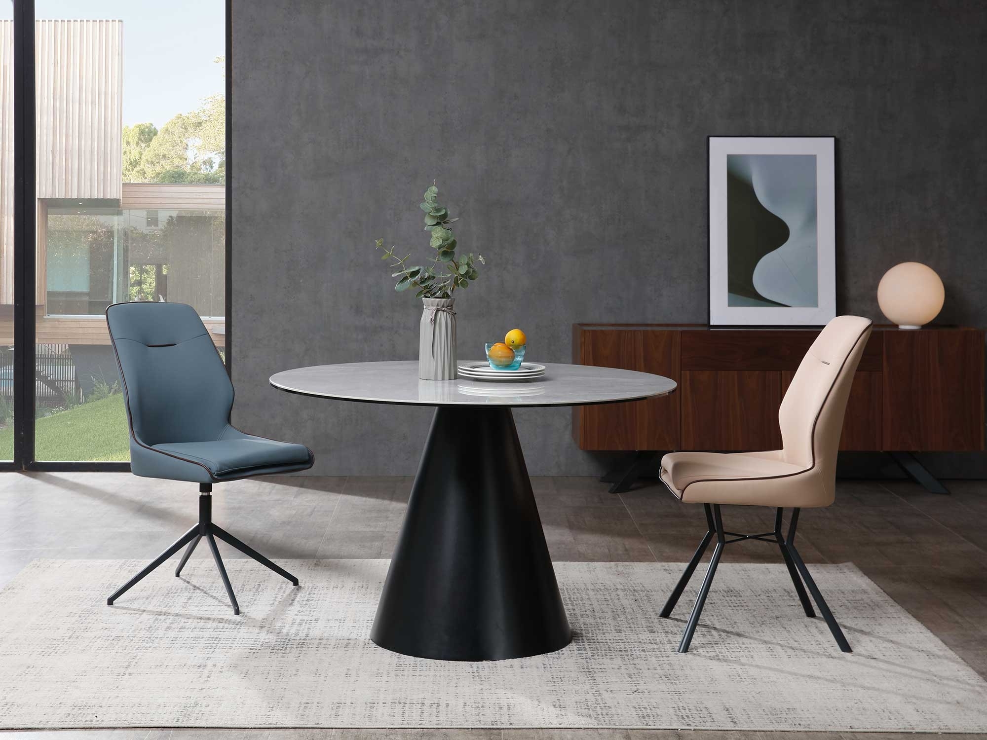 Sun Round Ceramic/Glass Dining Table