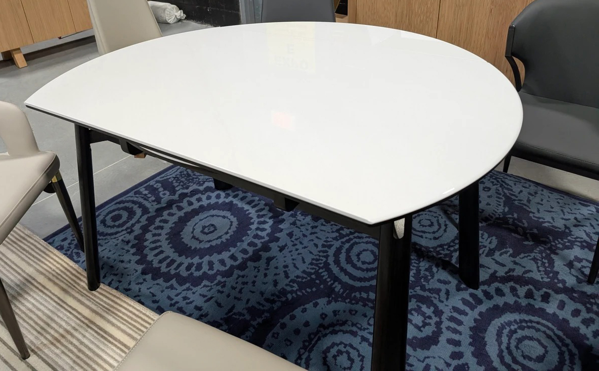 6730 Round Marble/Steel Extendable Dining Table