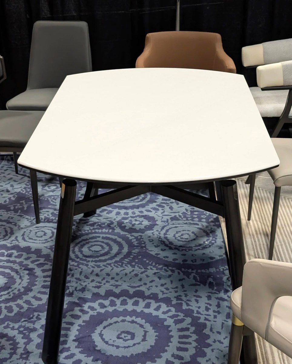 6730 Round Marble/Steel Extendable Dining Table