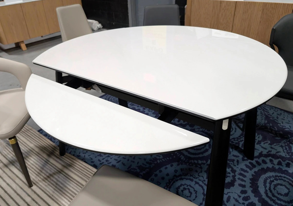 6730 Round Marble/Steel Extendable Dining Table