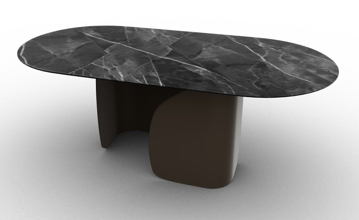 Twins Metal/Ceramic Oval Dining Table
