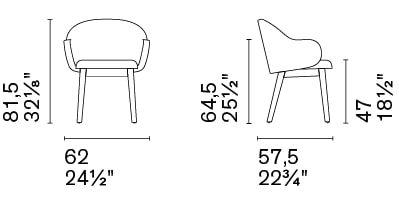 Holly Fab Fabric/Wood Customizable Dining Armchair
