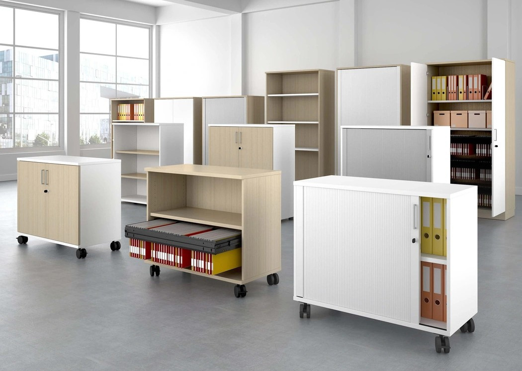 Uni Melamine Office Lockable Cabinet w/2 Shelves & 2 Doors