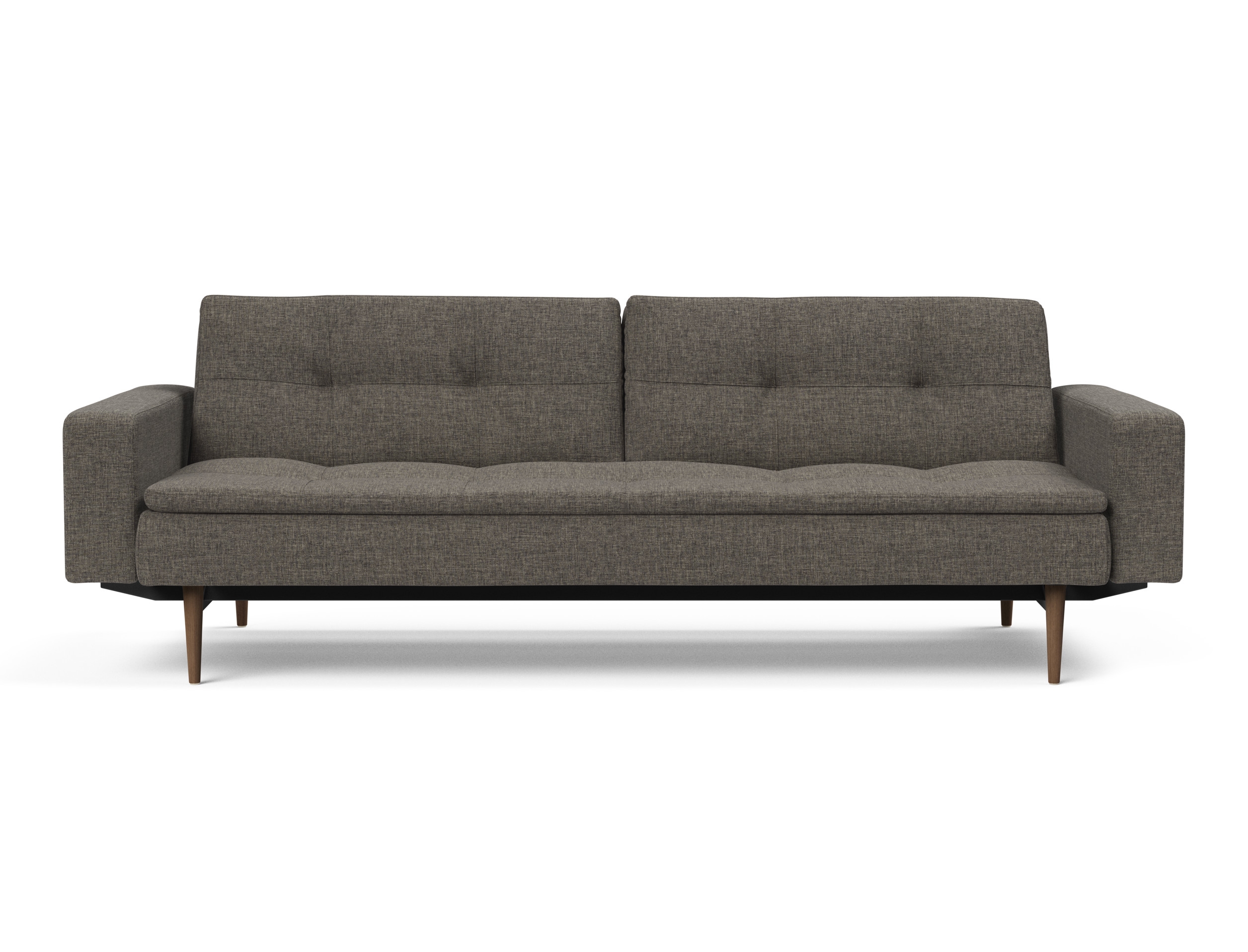 Dublexo Deluxe Fabric Sofa Bed w/Arms & Dark Wood Styletto Legs