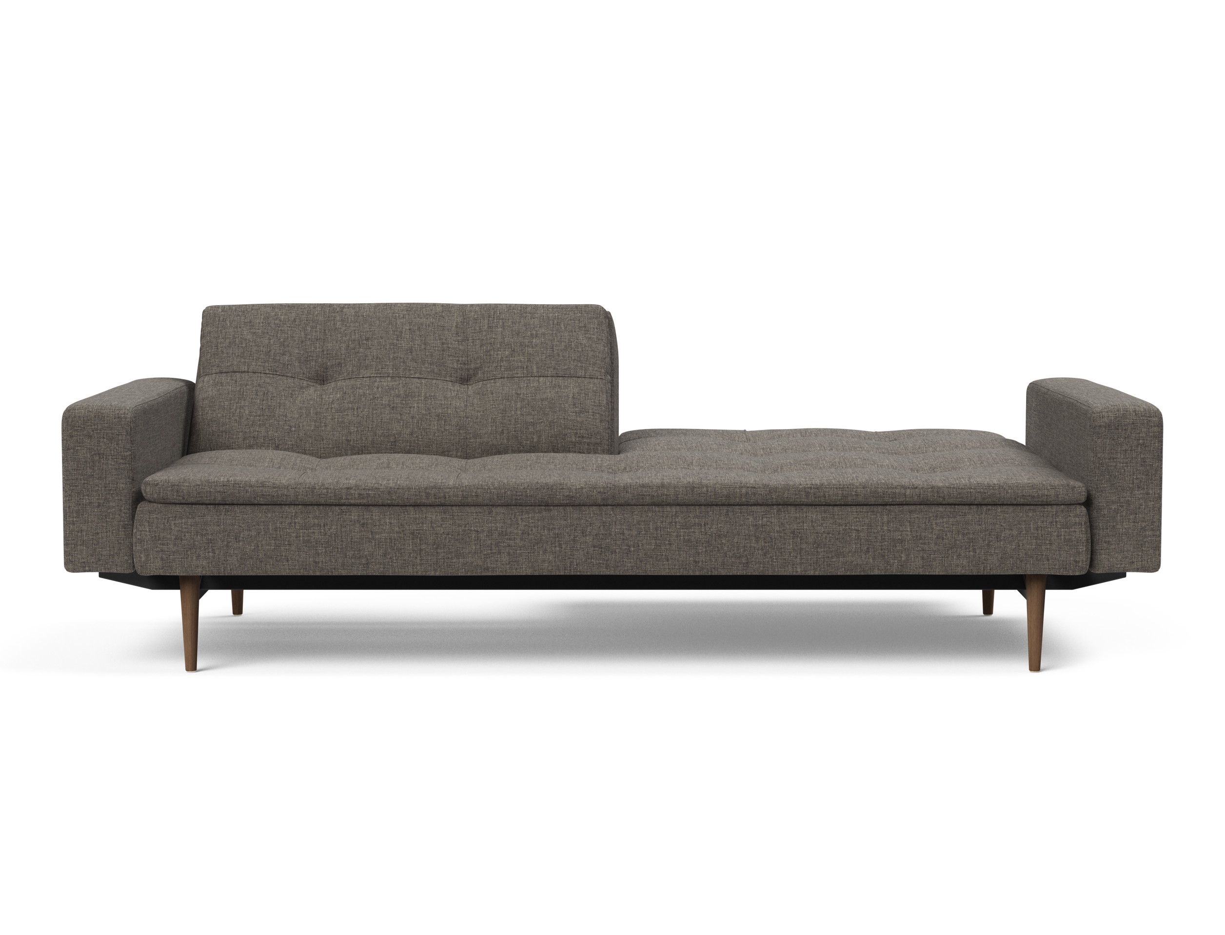 Dublexo Deluxe Fabric Sofa Bed w/Arms & Dark Wood Styletto Legs