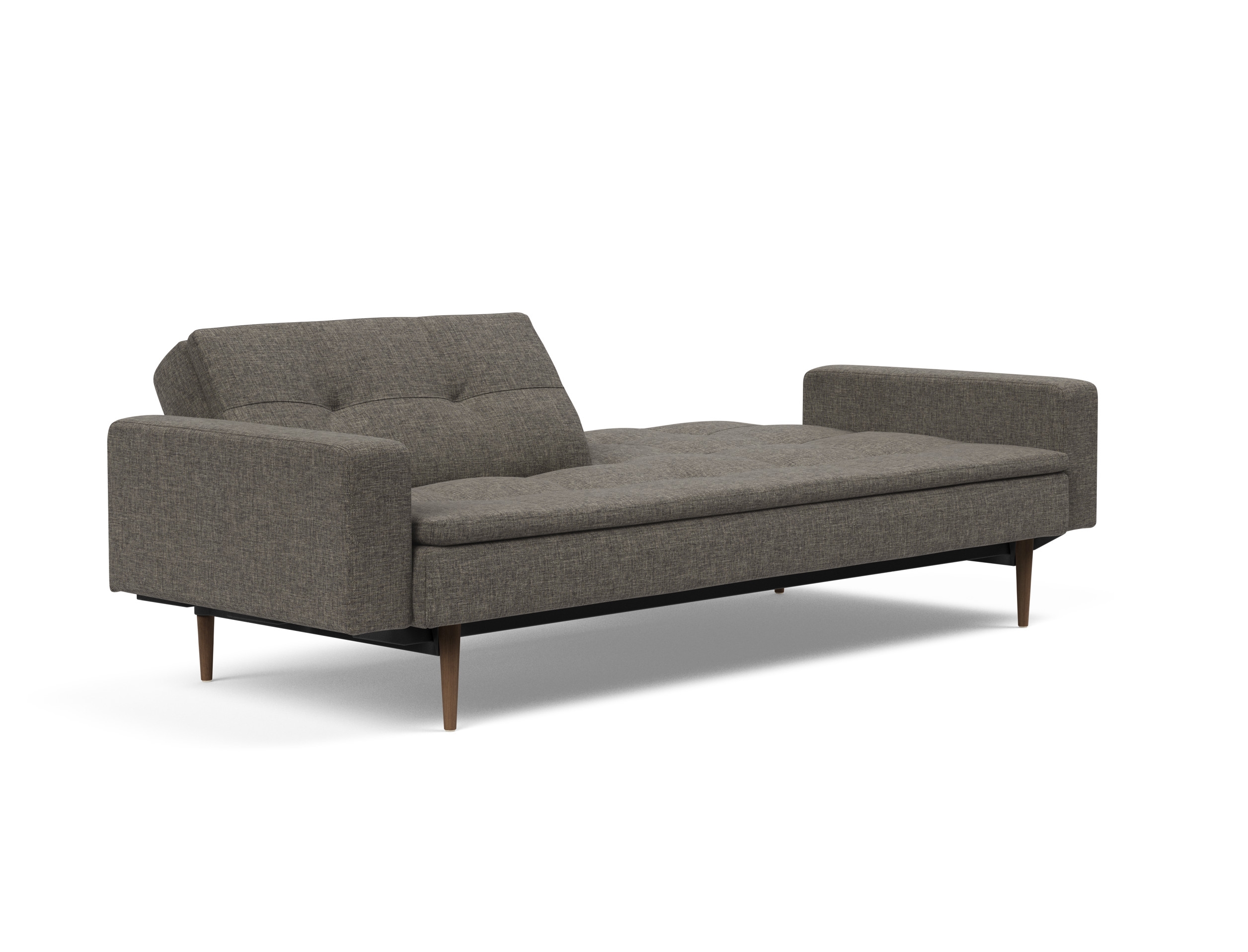 Dublexo Deluxe Fabric Sofa Bed w/Arms & Dark Wood Styletto Legs