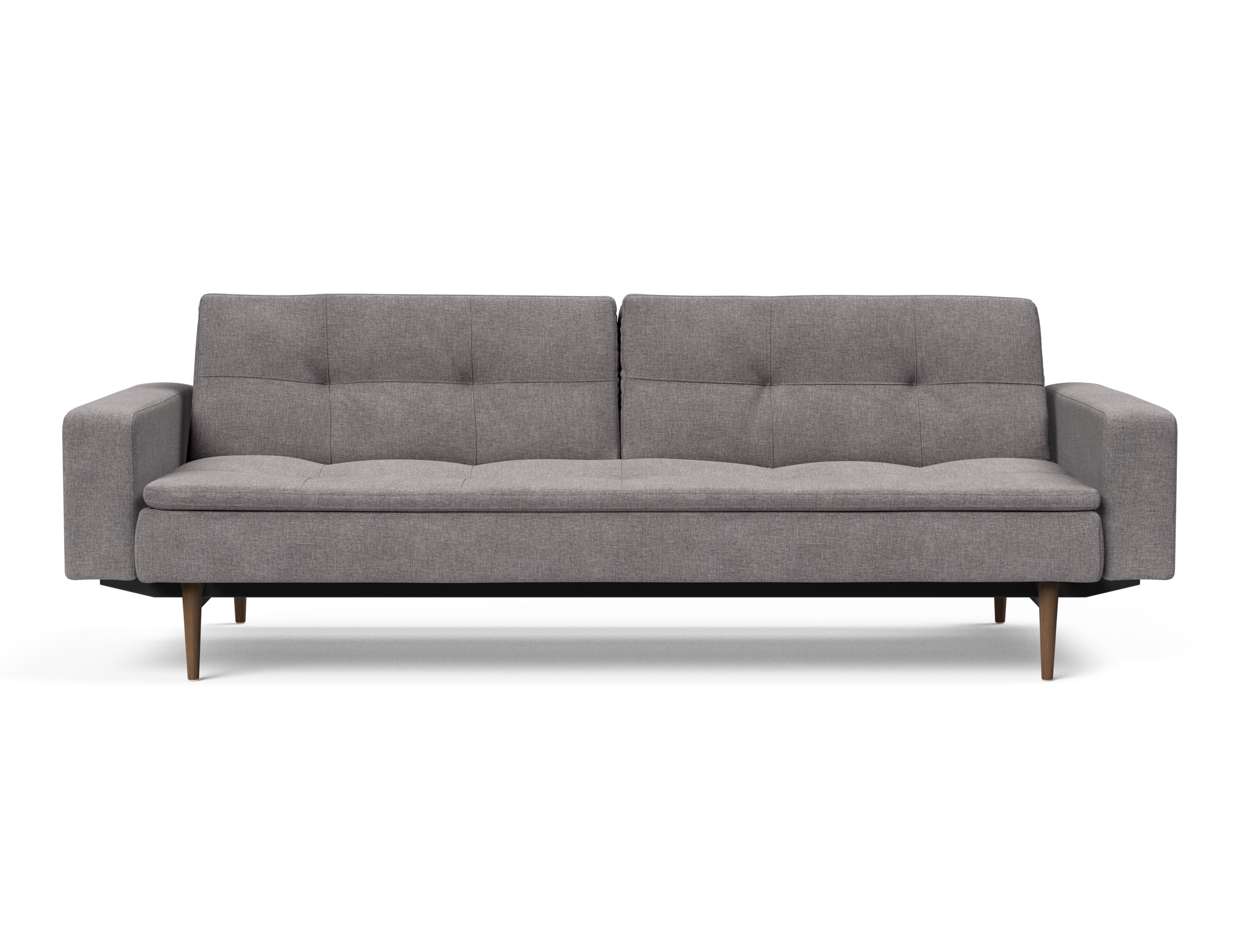 Dublexo Deluxe Fabric Sofa Bed w/Arms & Dark Wood Styletto Legs